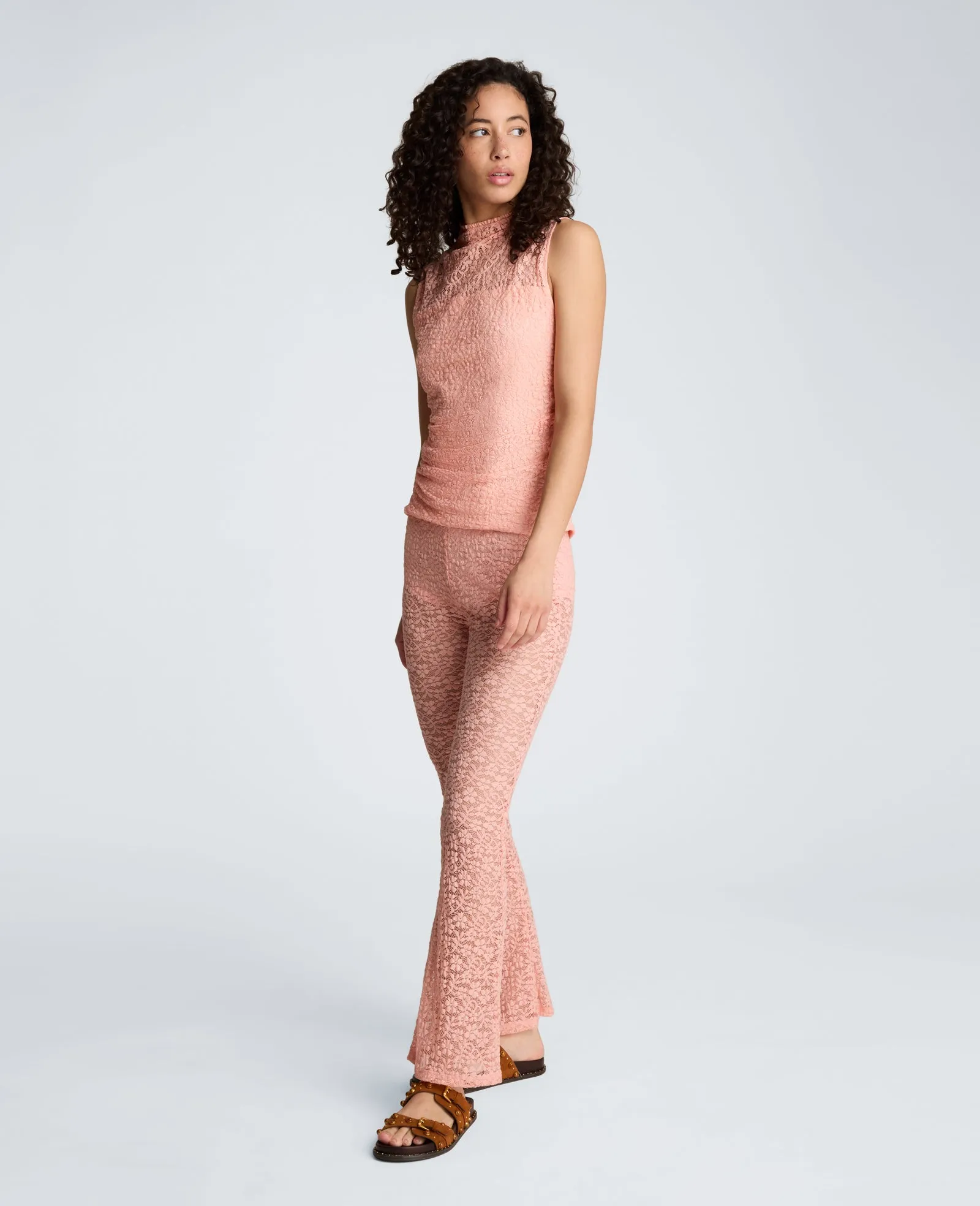 Stretch Lace Front Drape Mock Neck Tank sold by Kenneth Cole product image thumbnail 5