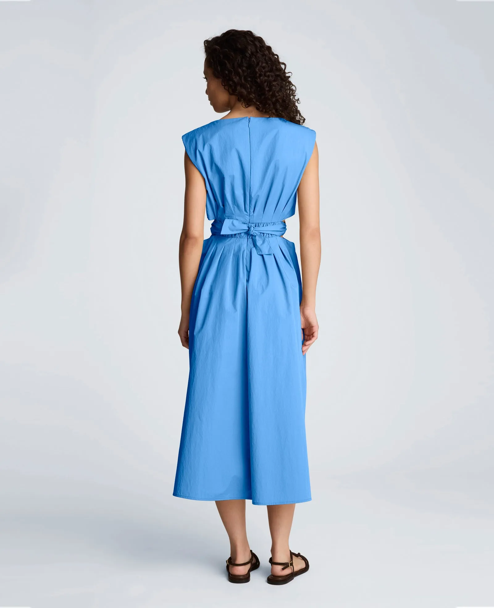 Cotton Poplin Sleeveless D-Rings Tie Midi Dress sold by Kenneth Cole product image thumbnail 2