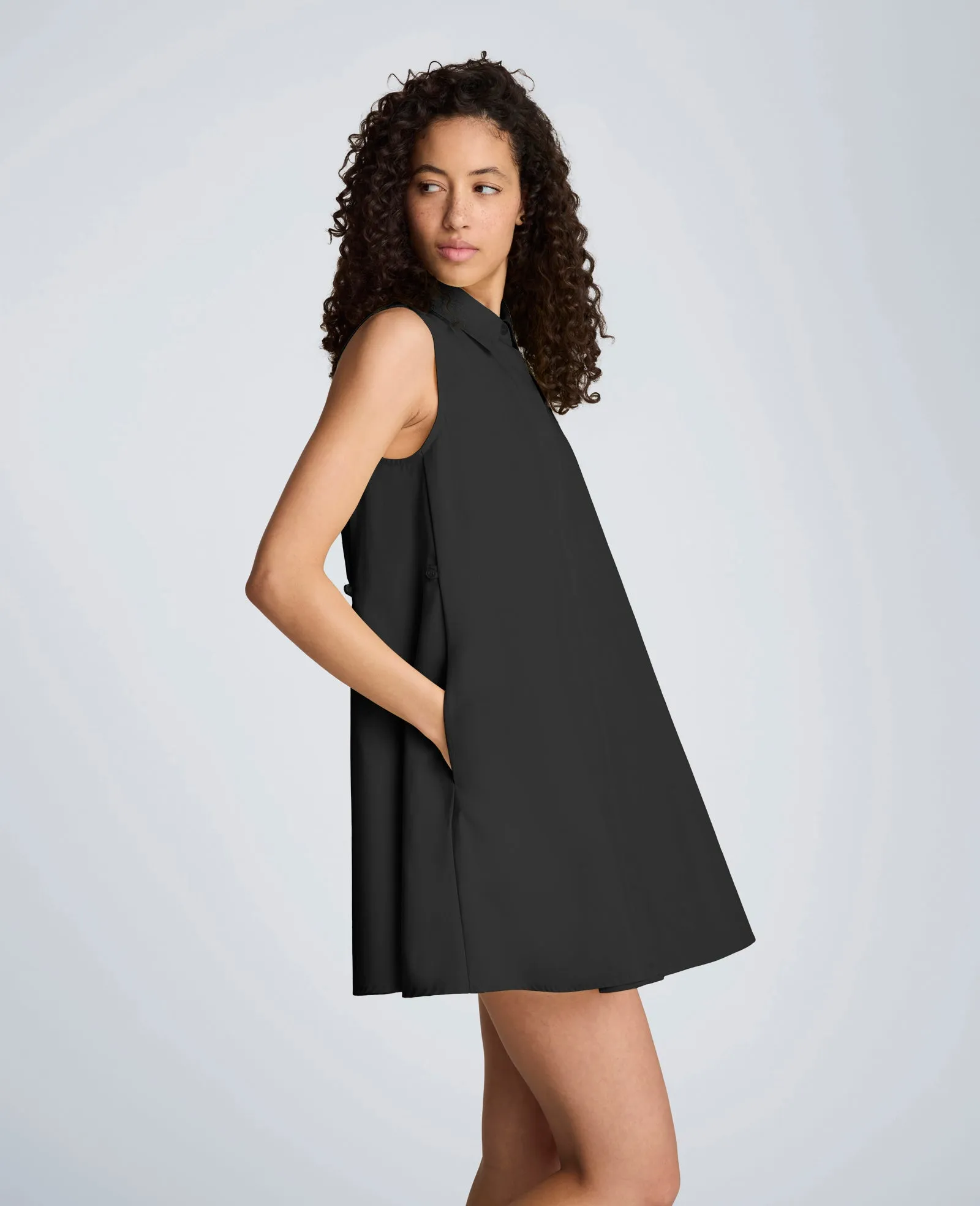 Cotton Poplin Sleeveless Trapeze Mini Dress sold by Kenneth Cole product image thumbnail 3