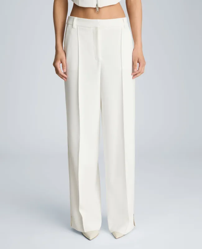 Fly Front Wide Leg Zipper Pintuck Pant made by Kenneth Cole