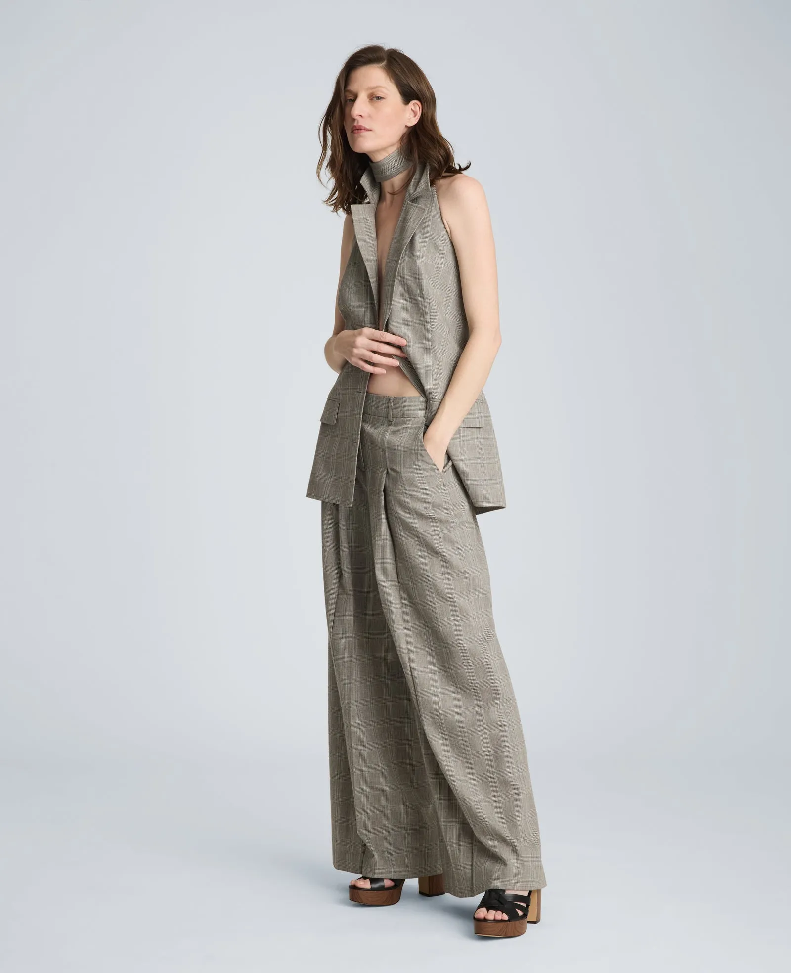 High Rise Fly Front Single Pleat Wide Leg Pant sold by Kenneth Cole product image thumbnail 5