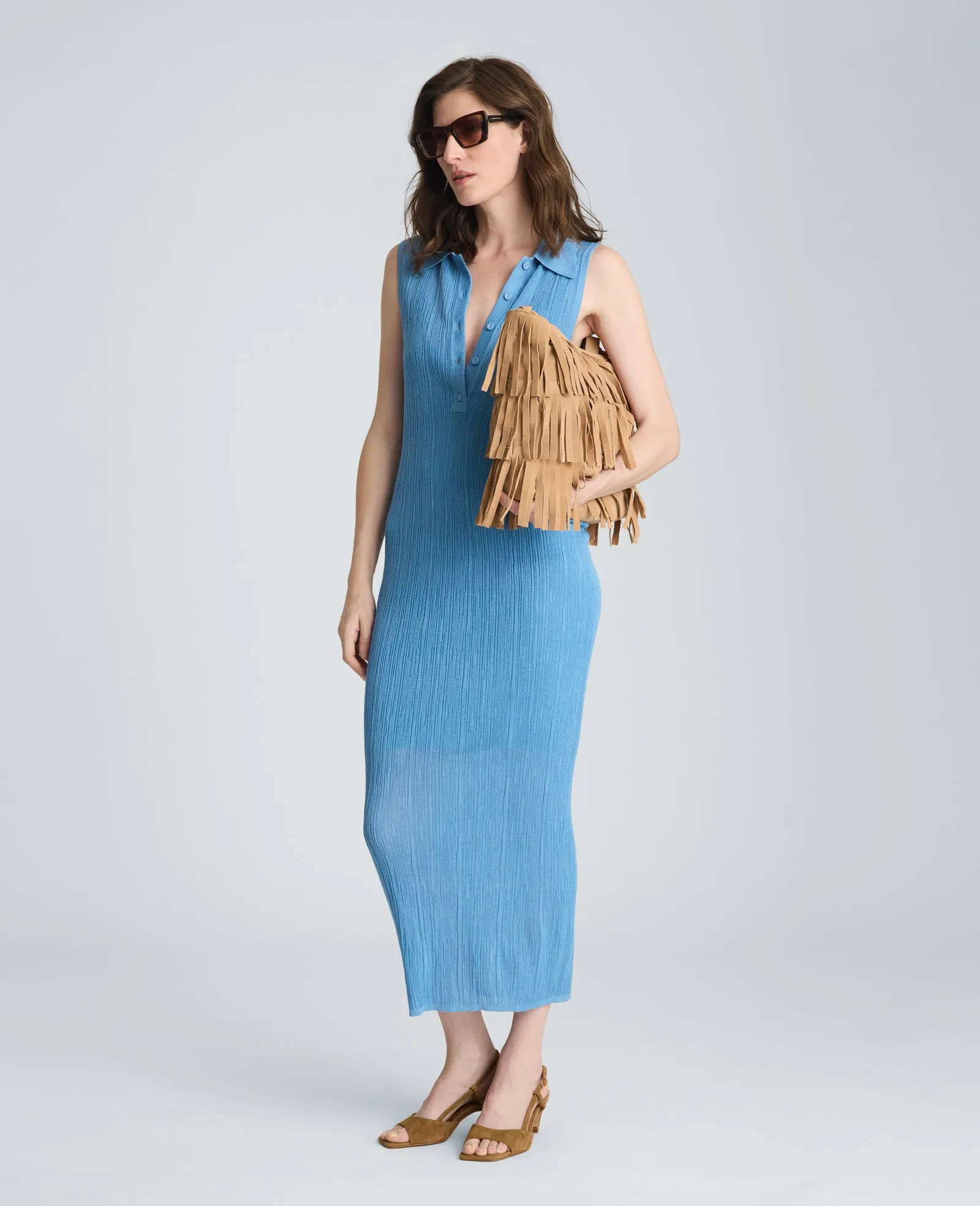 Varigated Polo Cap Sleeve Sweater Dress sold by Kenneth Cole product image thumbnail 5