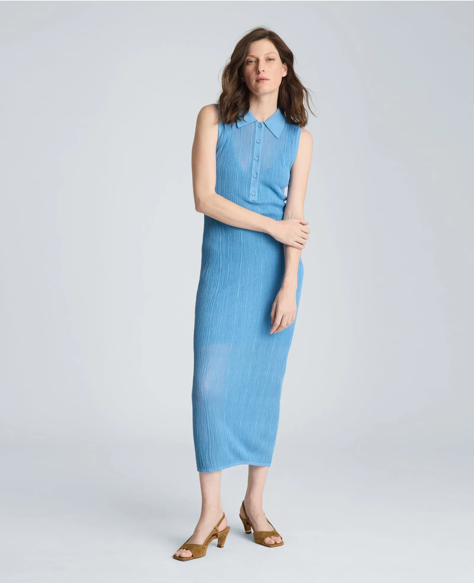 Varigated Polo Cap Sleeve Sweater Dress sold by Kenneth Cole