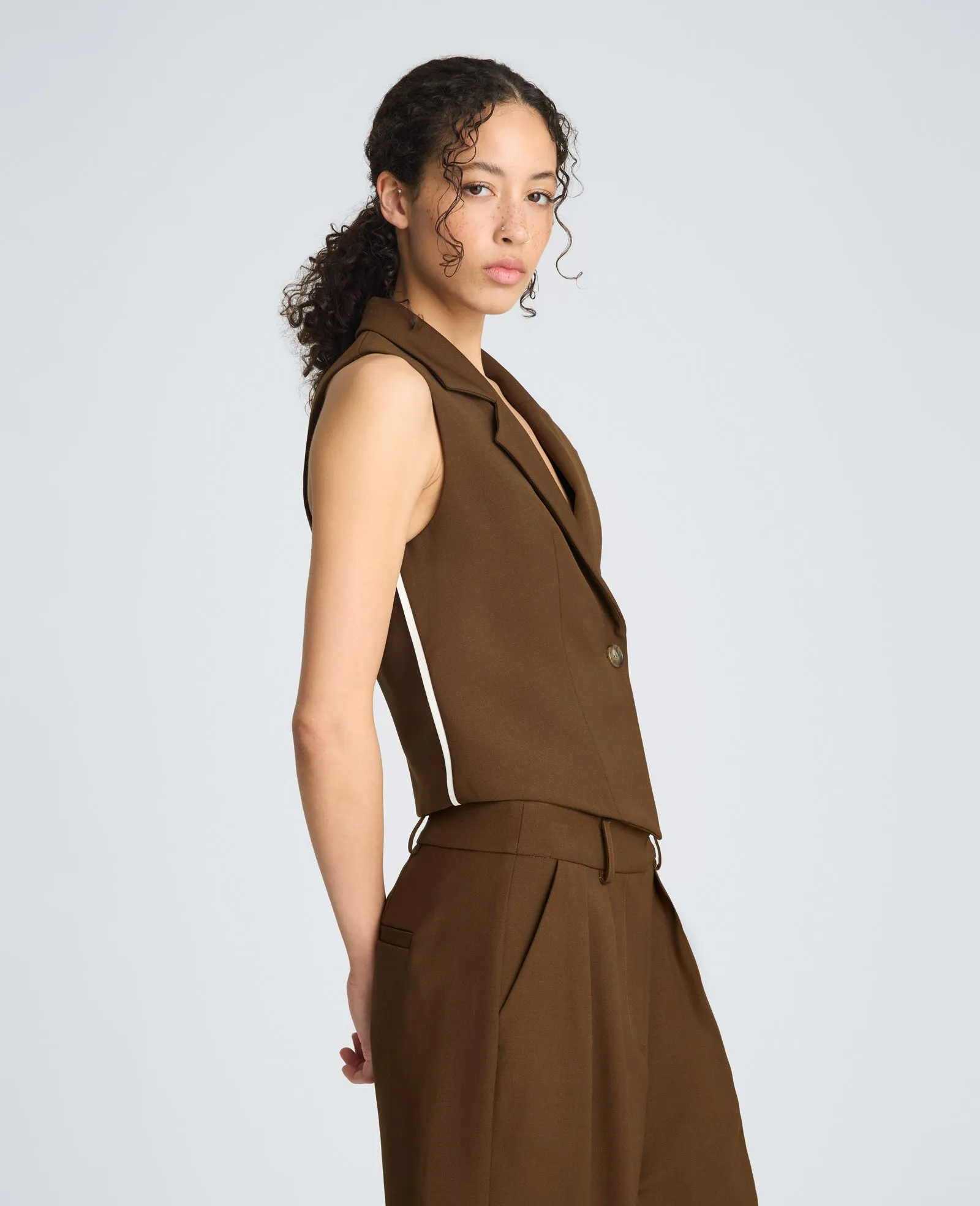 Fitted One Button Notch Collar Vest sold by Kenneth Cole product image thumbnail 3