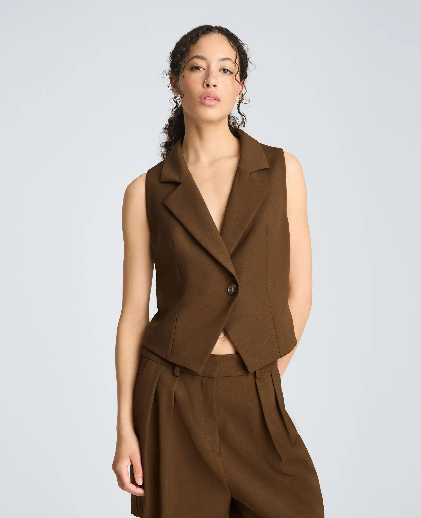 Fitted One Button Notch Collar Vest sold by Kenneth Cole