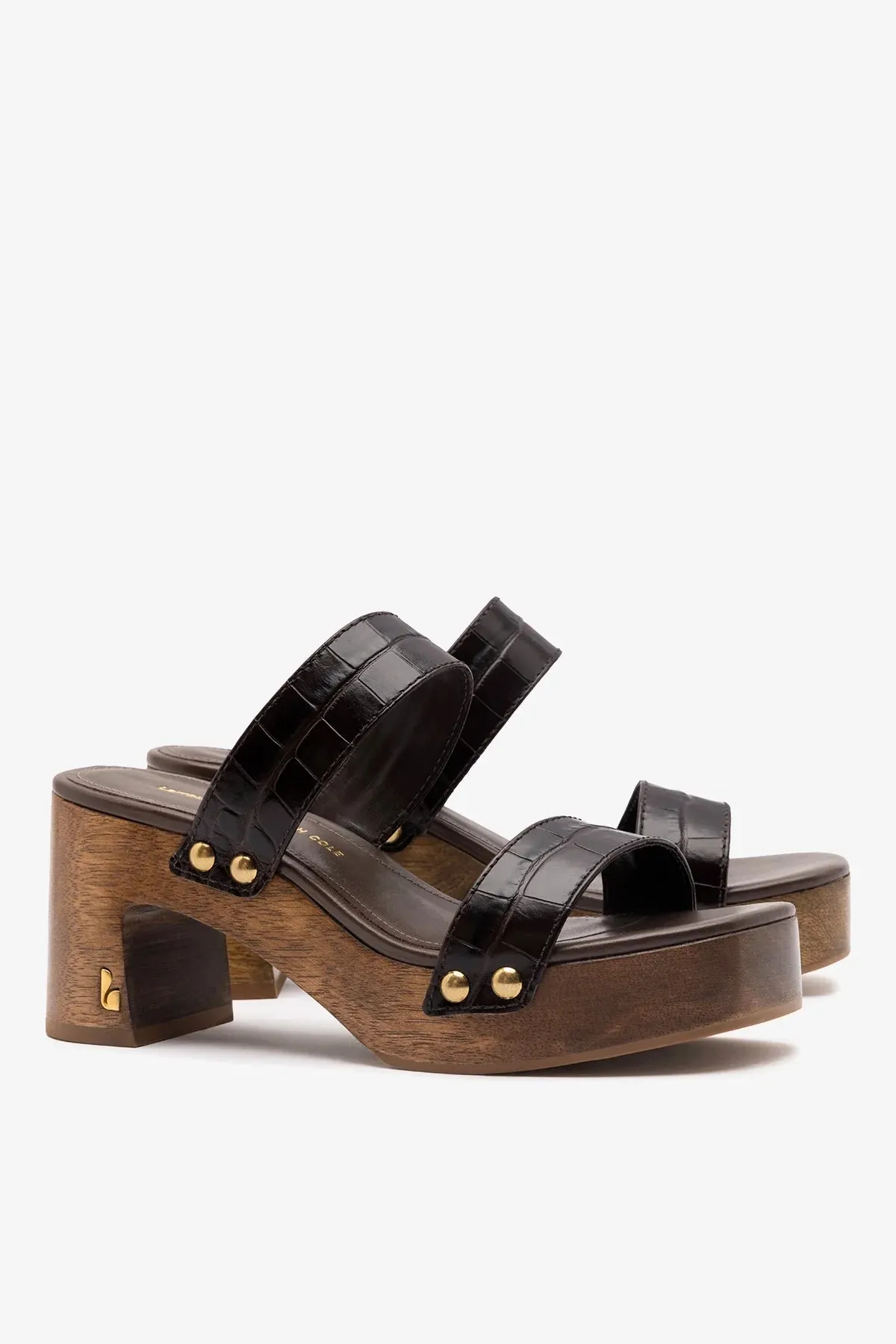 Larroudé x Kenneth Cole: Sandal Dark Oak Croco Leather sold by Kenneth Cole product image thumbnail 3