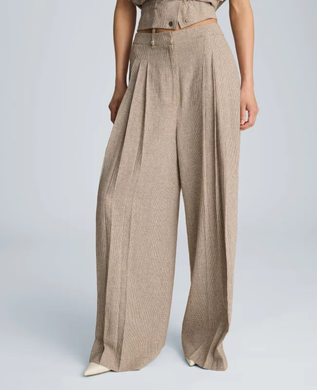 High Rise Fly Front Wide Leg Triple Pleat Pant made by Kenneth Cole