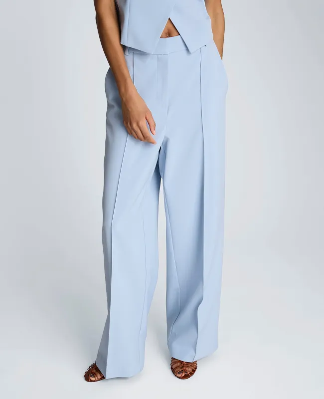 Fly Front High Rise Wide Leg Pintuck Pant made by Kenneth Cole