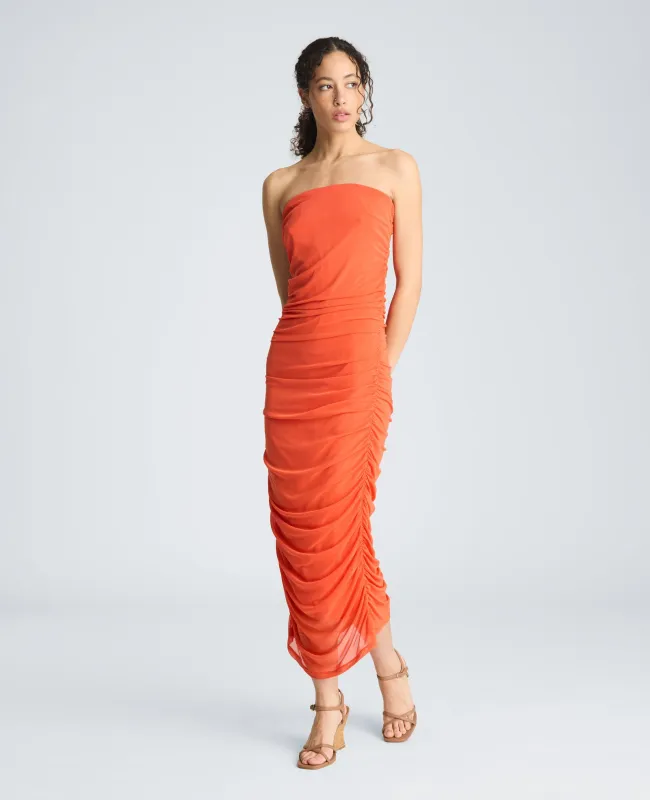 Strapless Ruched Midi Dress made by Kenneth Cole