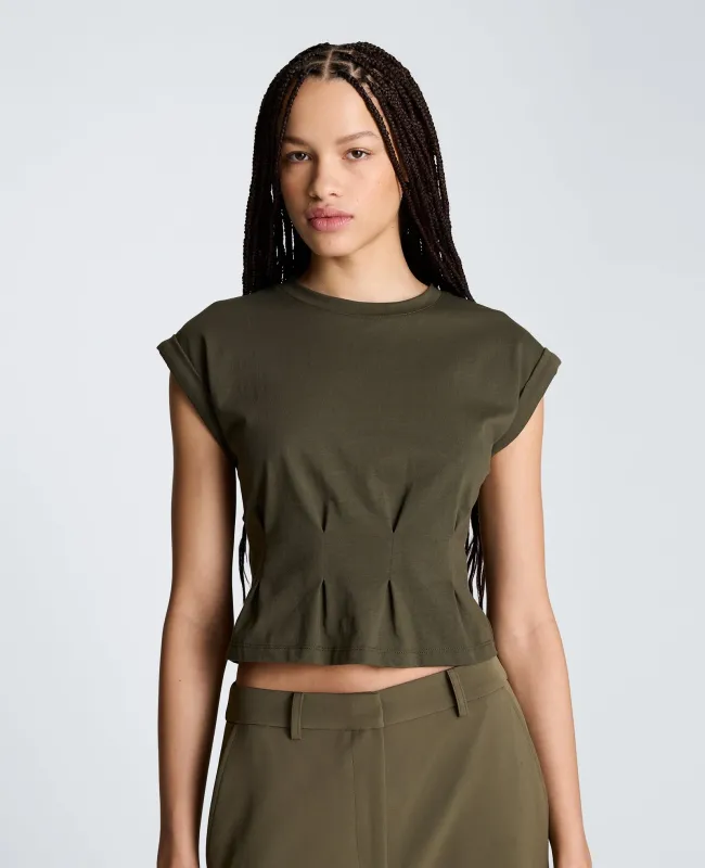 Extended Shoulder Top With Peplum Waist made by Kenneth Cole