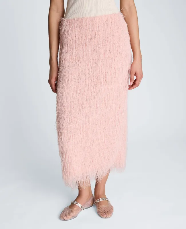 Feather Pull On Midi Skirt with Slit made by Kenneth Cole