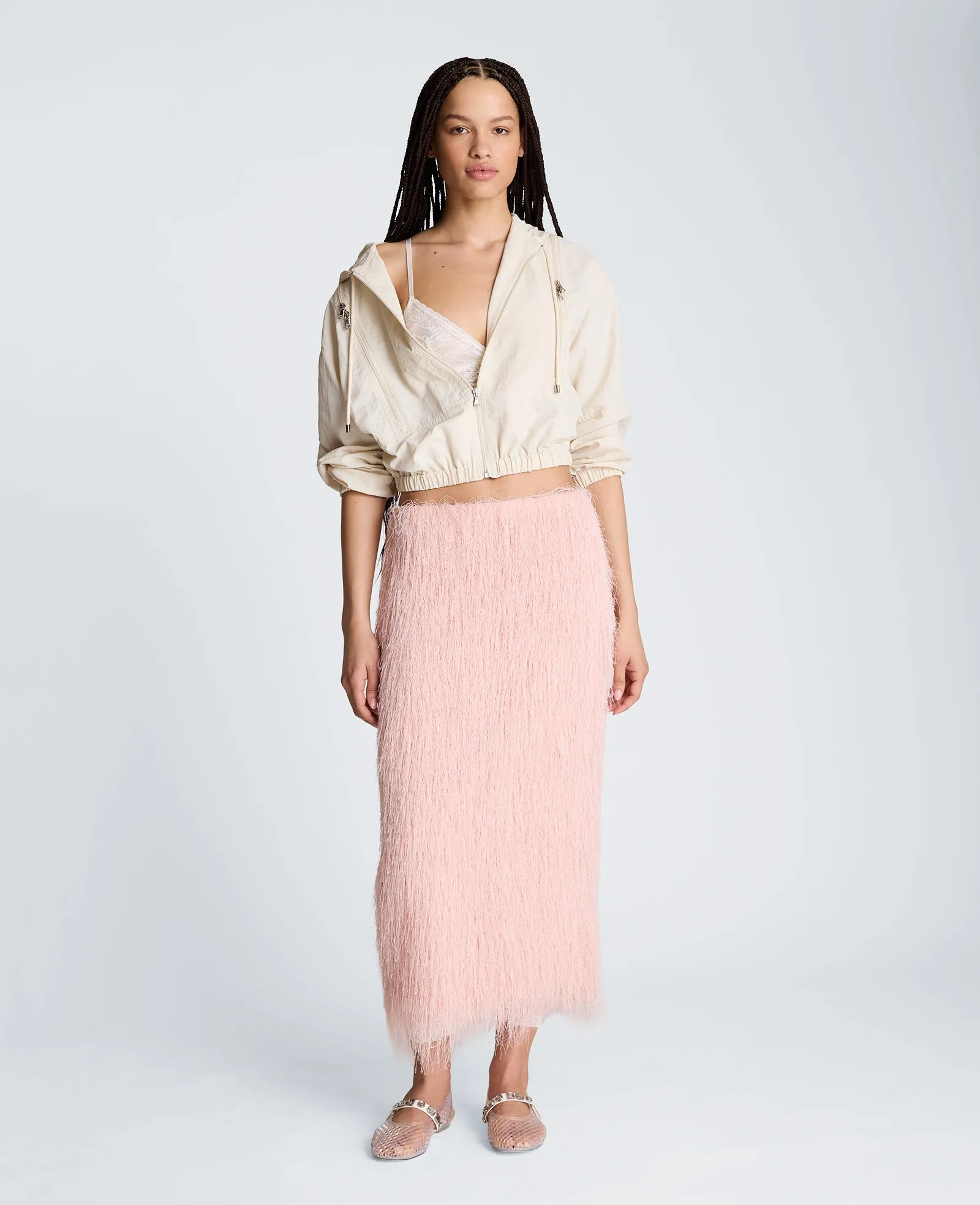 Feather Pull On Midi Skirt with Slit sold by Kenneth Cole product image thumbnail 4