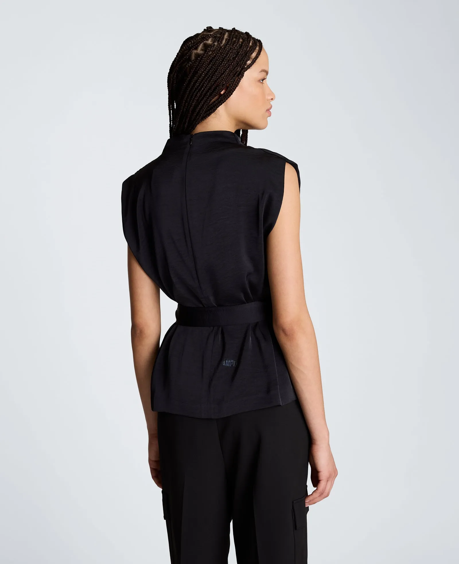 High Cowl Neck Belted Blouse with Chest Pockets sold by Kenneth Cole product image thumbnail 2