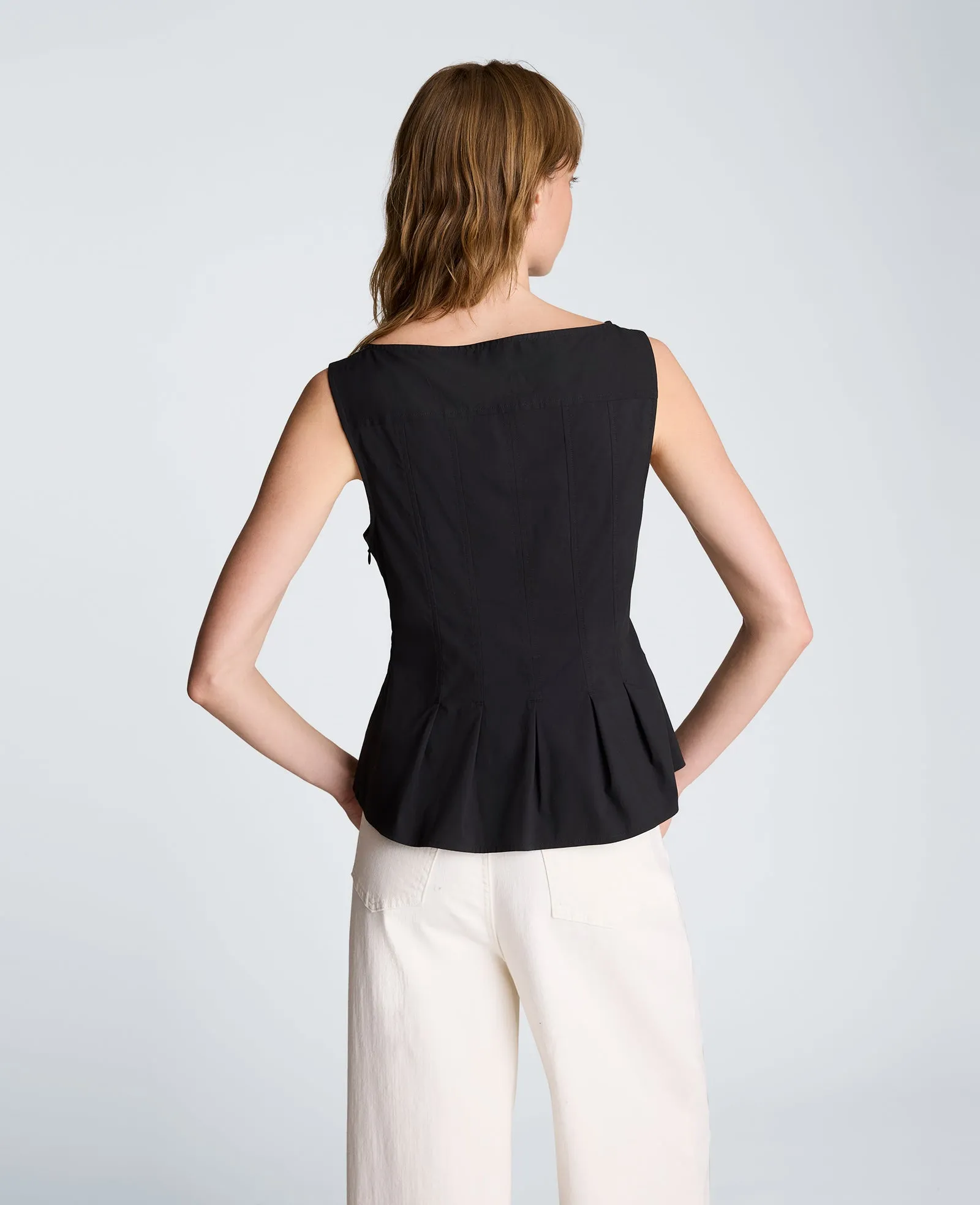 Sleeveless Panel Body Top with Peplum Pleat Hem sold by Kenneth Cole product image thumbnail 2