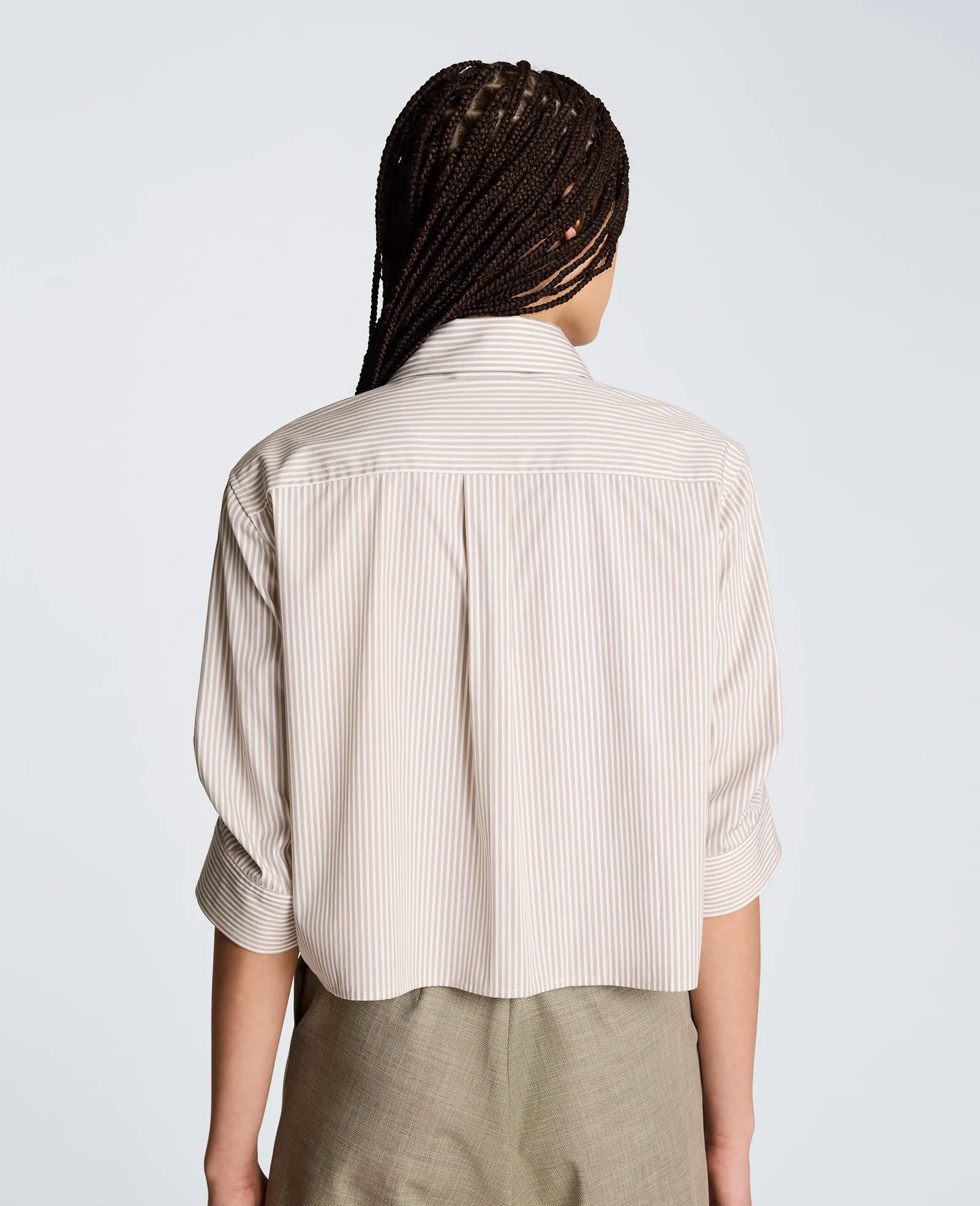 Cropped Shirt with Pleated 3/4 Sleeve sold by Kenneth Cole product image thumbnail 2