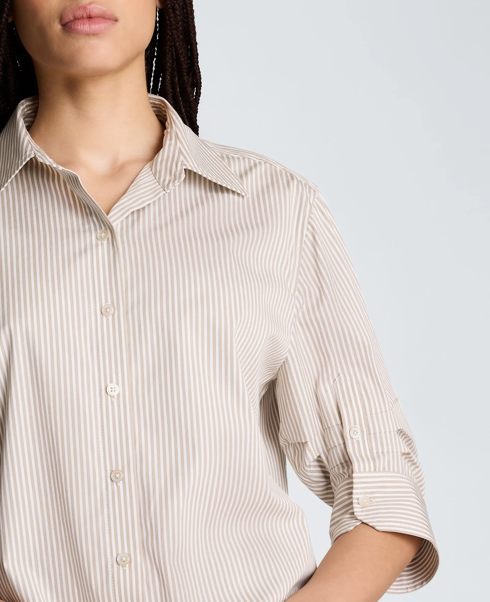 Cropped Shirt with Pleated 3/4 Sleeve sold by Kenneth Cole product image thumbnail 3