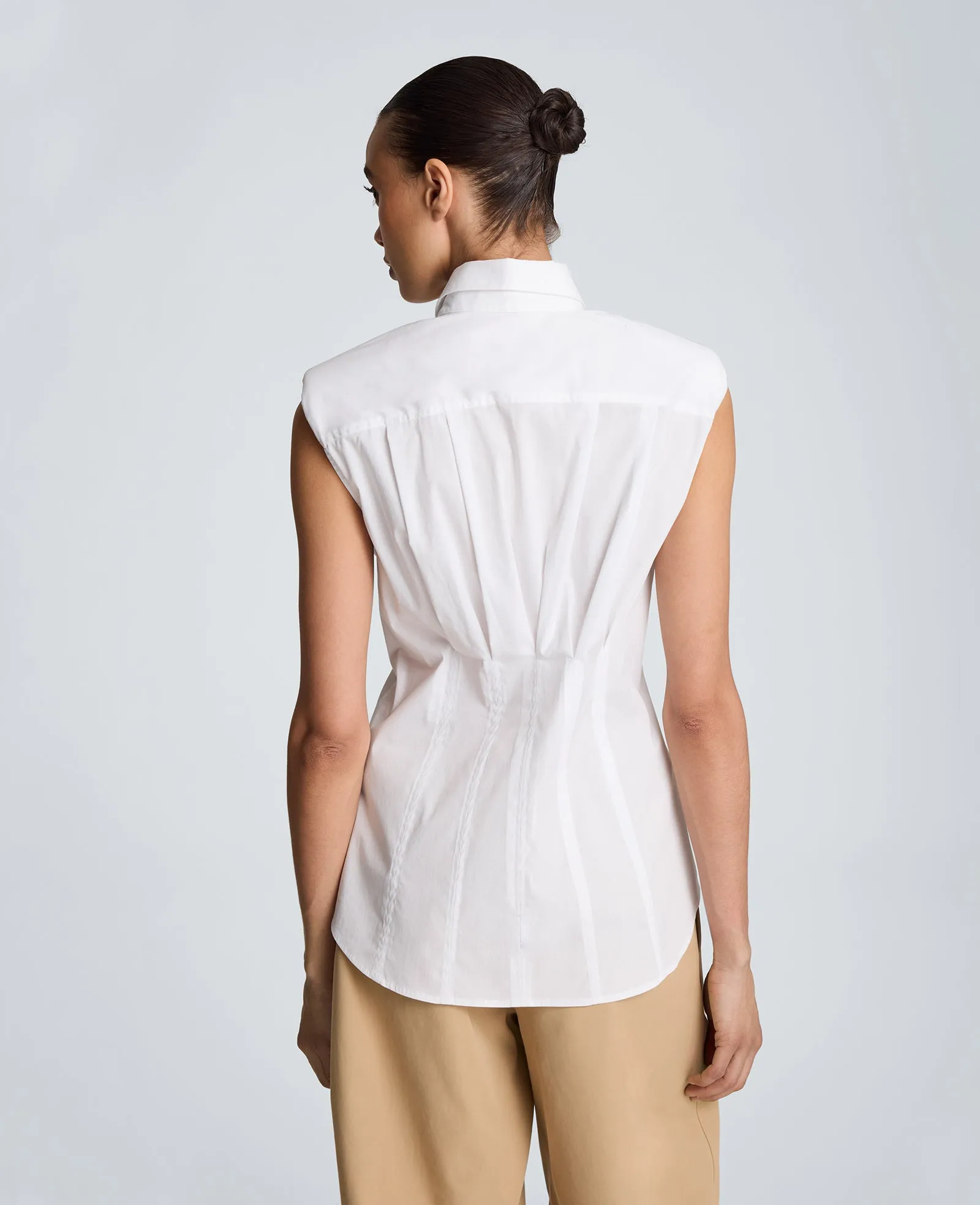 Fitted Pleat Body Sleeveless Button Front Shirt sold by Kenneth Cole product image thumbnail 2