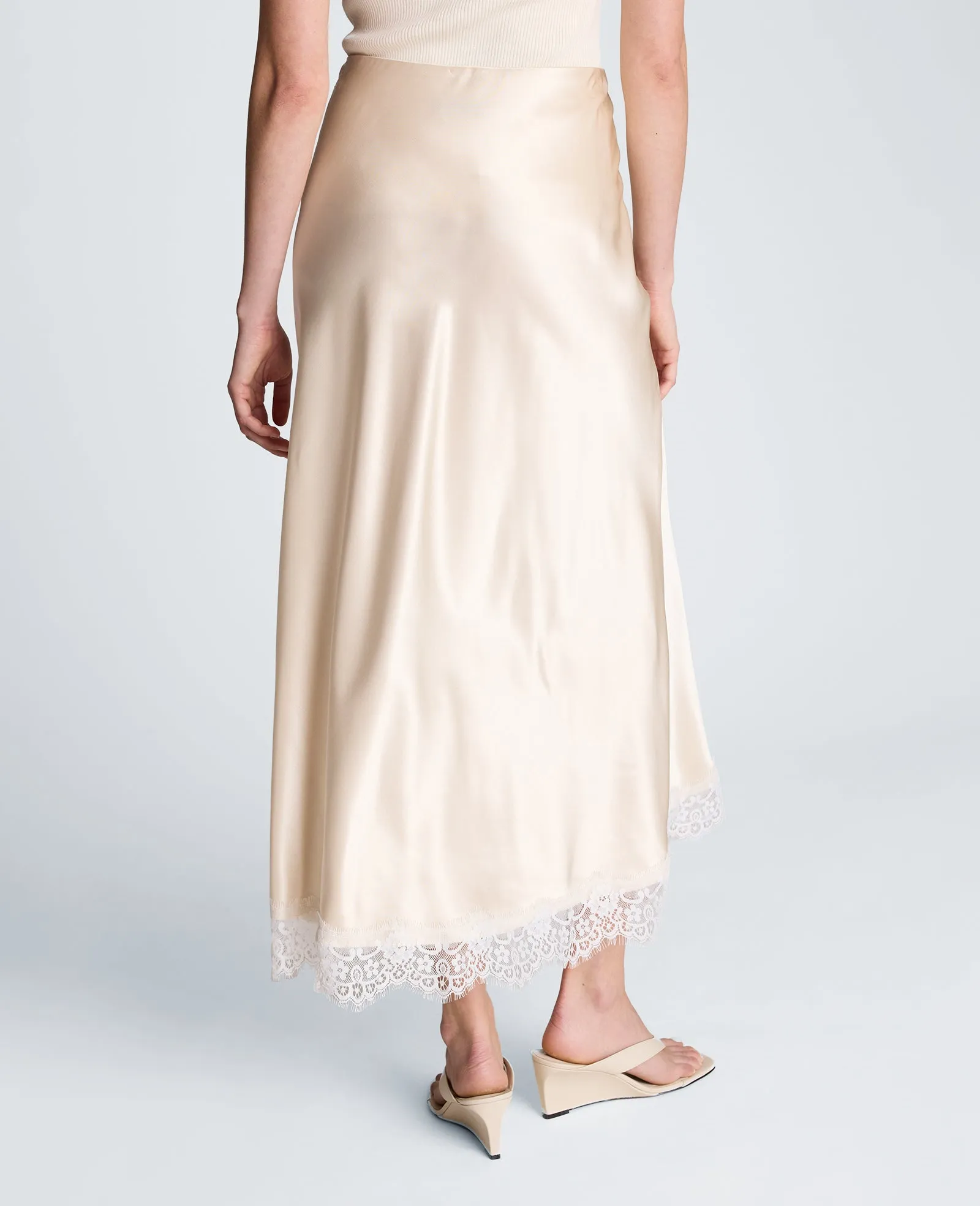 Pull On Midi Skirt with Side Slit & Lace Trim sold by Kenneth Cole product image thumbnail 2