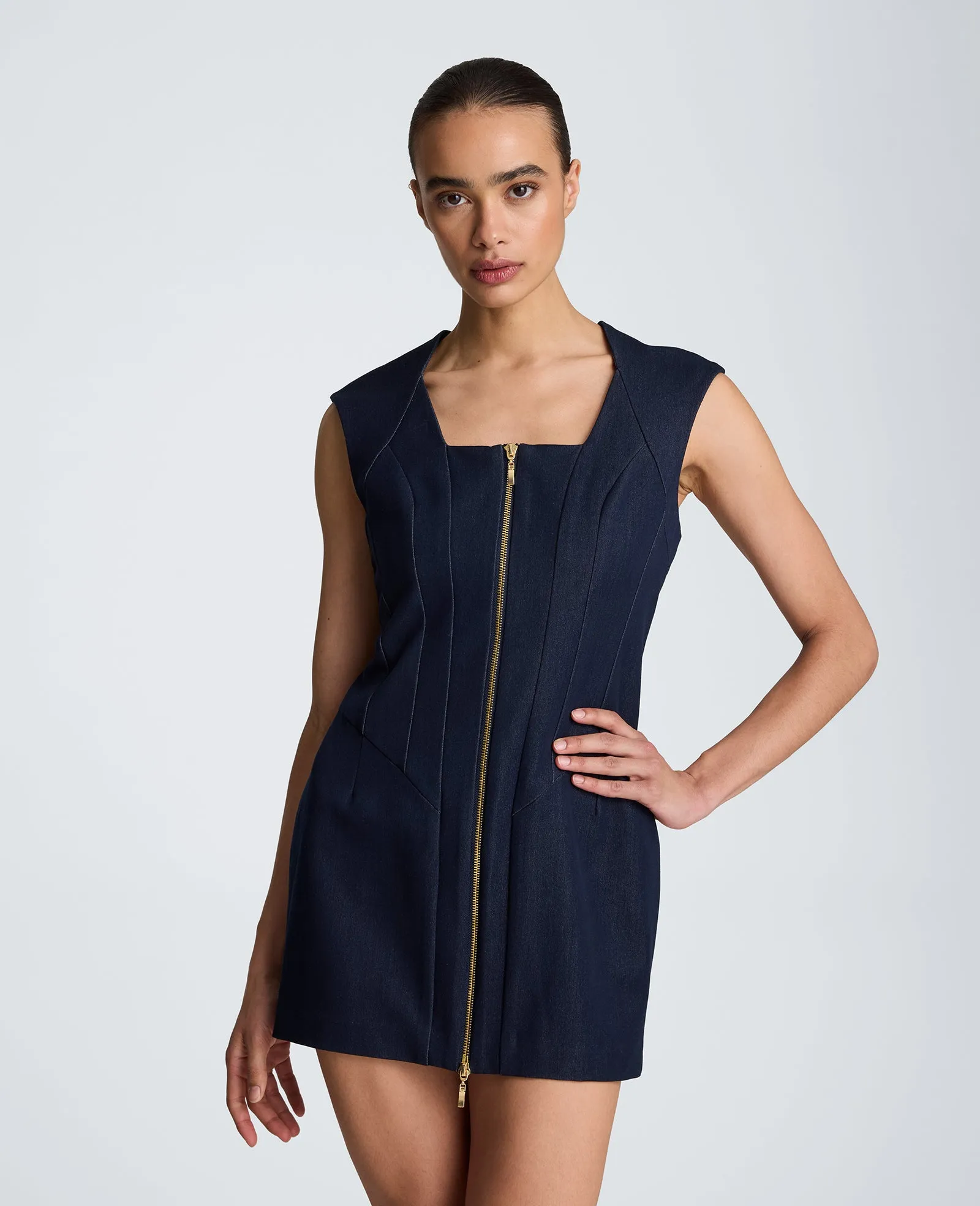 Halter Neck Zipper Front Mini Dress sold by Kenneth Cole product image thumbnail 4