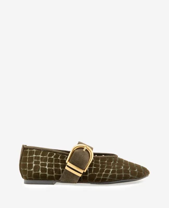 Tamarra Croco Mesh Ballet Flat made by Kenneth Cole