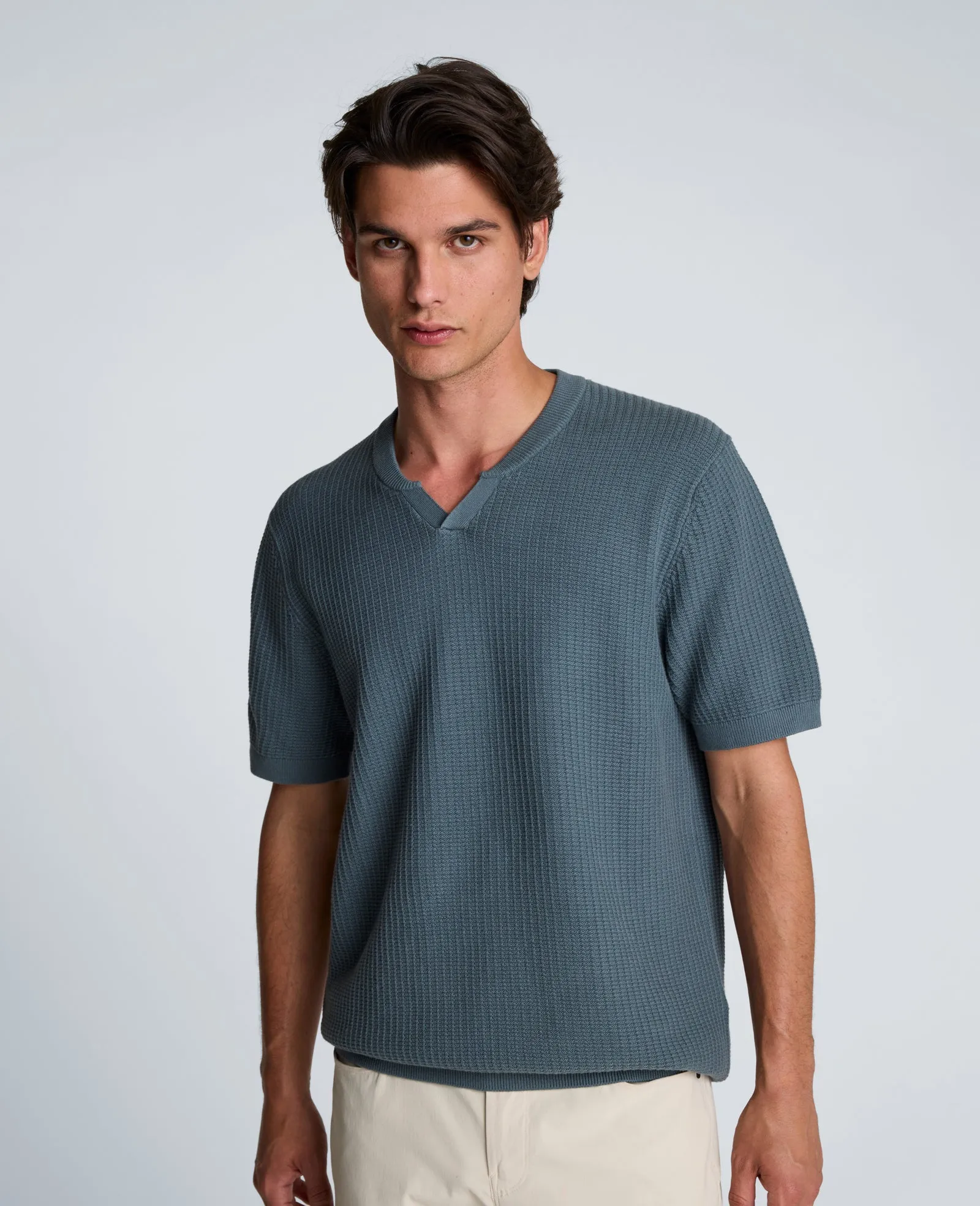 Johnny Collar Henley Sweater sold by Kenneth Cole