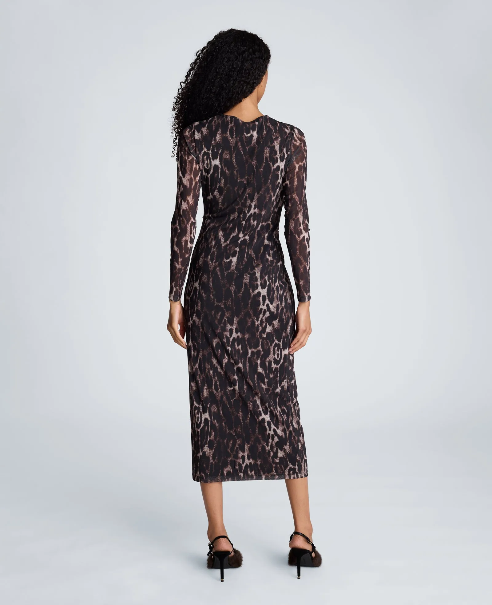 Knot Front Long Sleeve Mesh Midi Dress sold by Kenneth Cole product image thumbnail 2