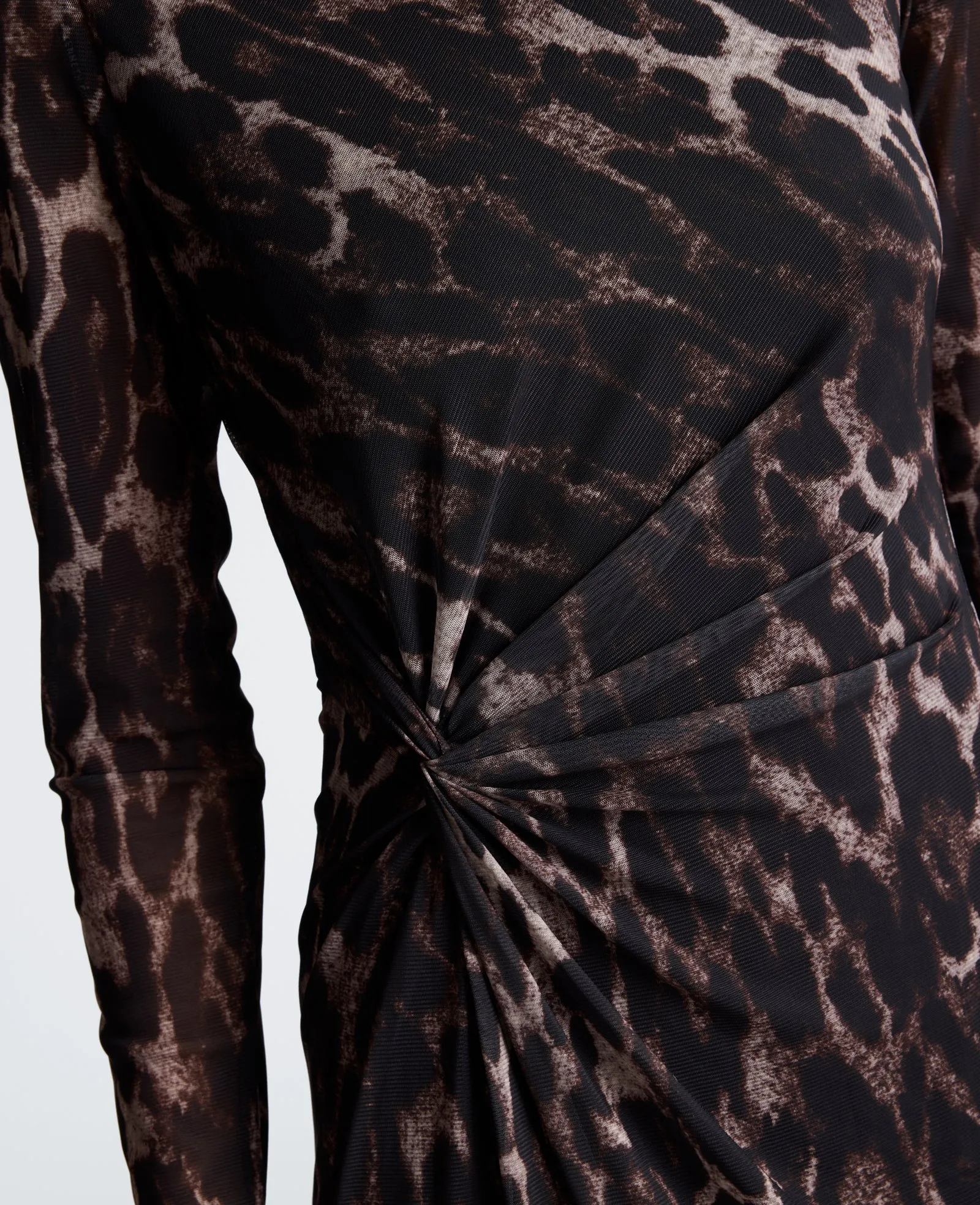 Knot Front Long Sleeve Mesh Midi Dress sold by Kenneth Cole product image thumbnail 4