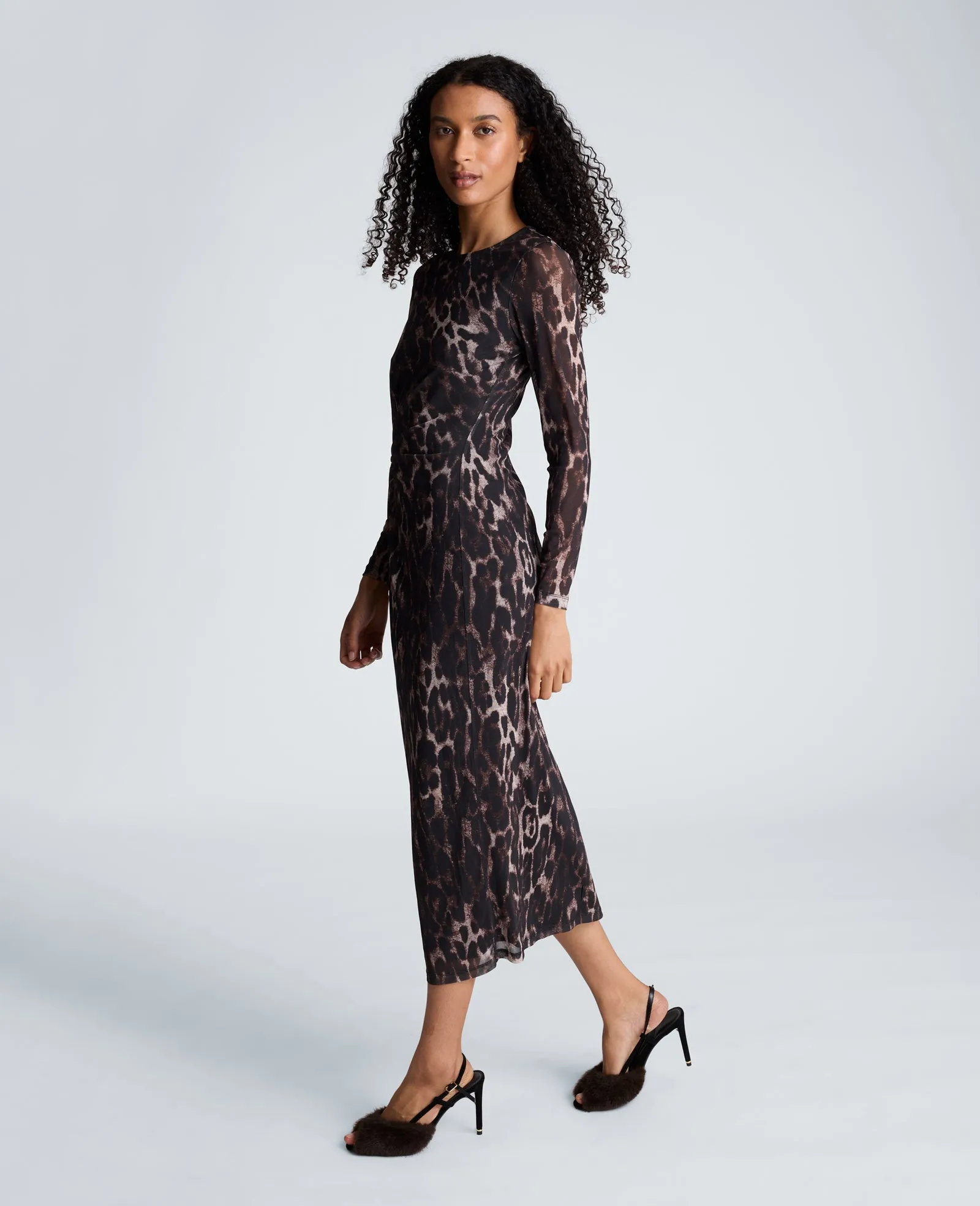 Knot Front Long Sleeve Mesh Midi Dress sold by Kenneth Cole product image thumbnail 3
