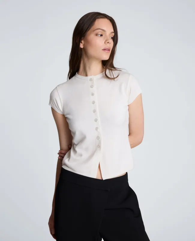 Mock Cardigan with Buttons made by Kenneth Cole
