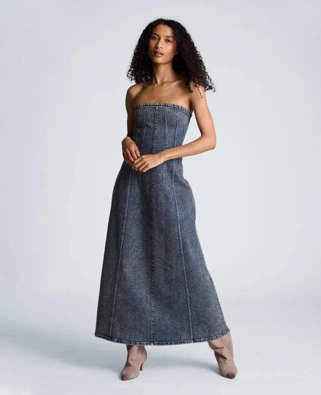Strapless Maxi Dress with Smocking made by Kenneth Cole
