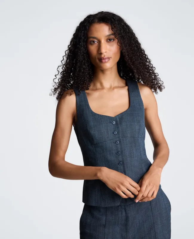 Button Front Bustier Vest made by Kenneth Cole