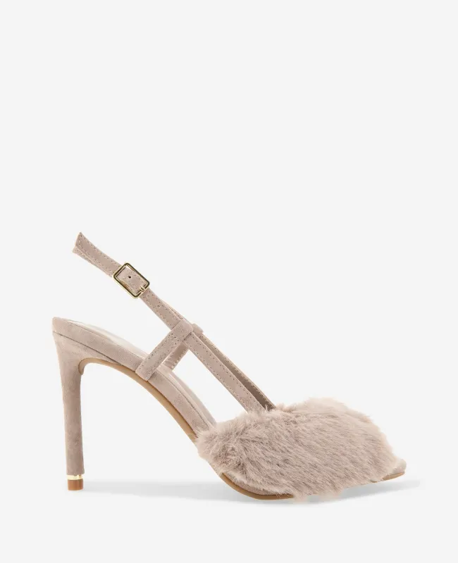 Londyn Fur-Suede Peep Toe Heel made by Kenneth Cole