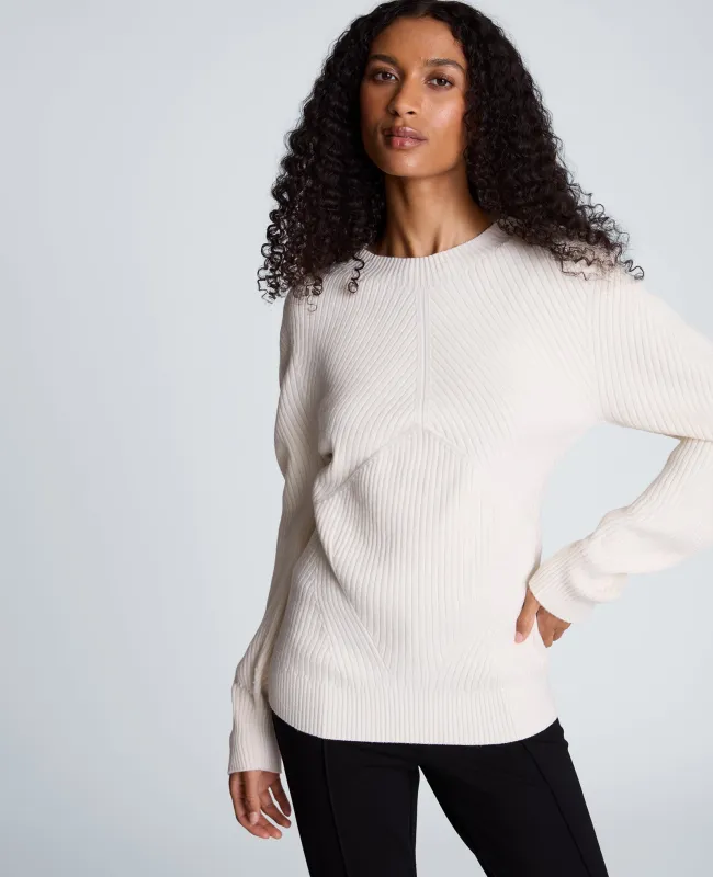 Mock Neck Seamless Traveling Ribbed Sweater made by Kenneth Cole