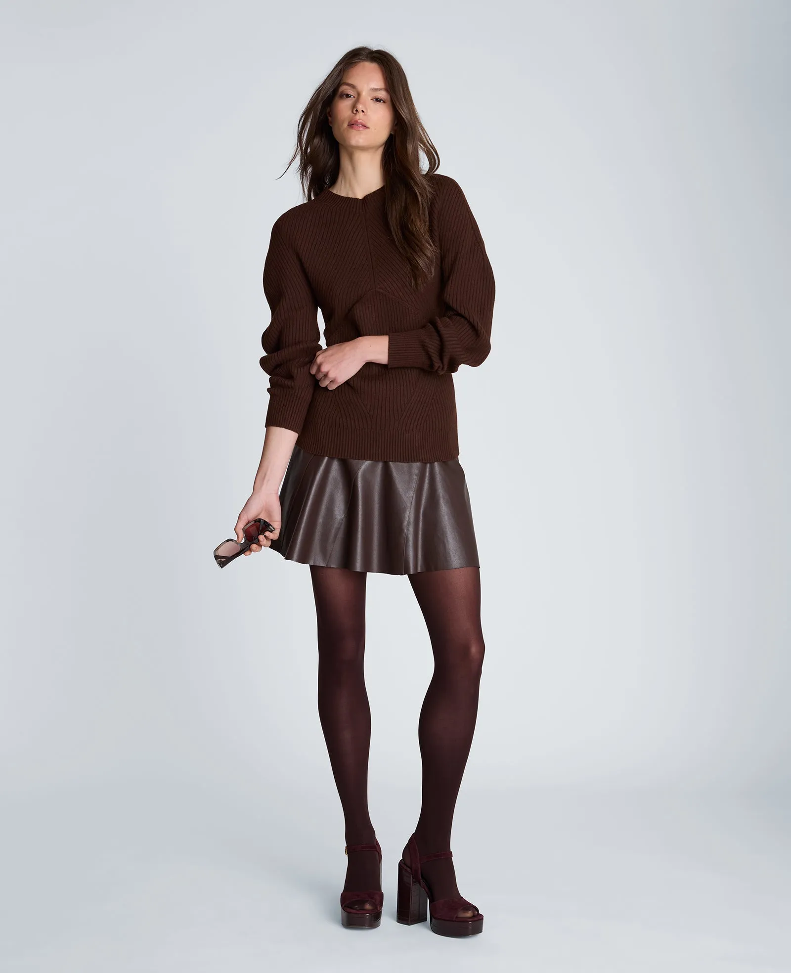 Mock Neck Seamless Traveling Ribbed Sweater sold by Kenneth Cole product image thumbnail 5