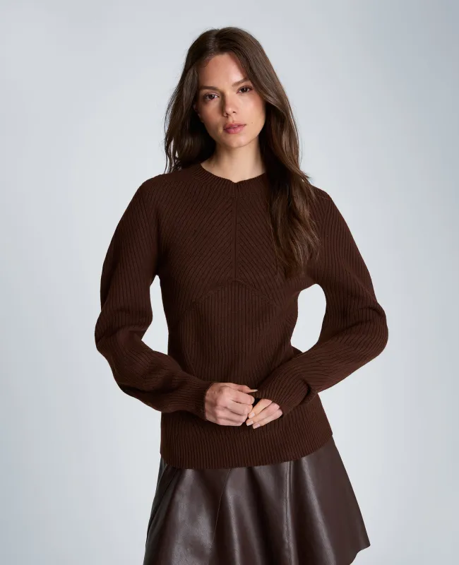 Mock Neck Seamless Traveling Ribbed Sweater made by Kenneth Cole