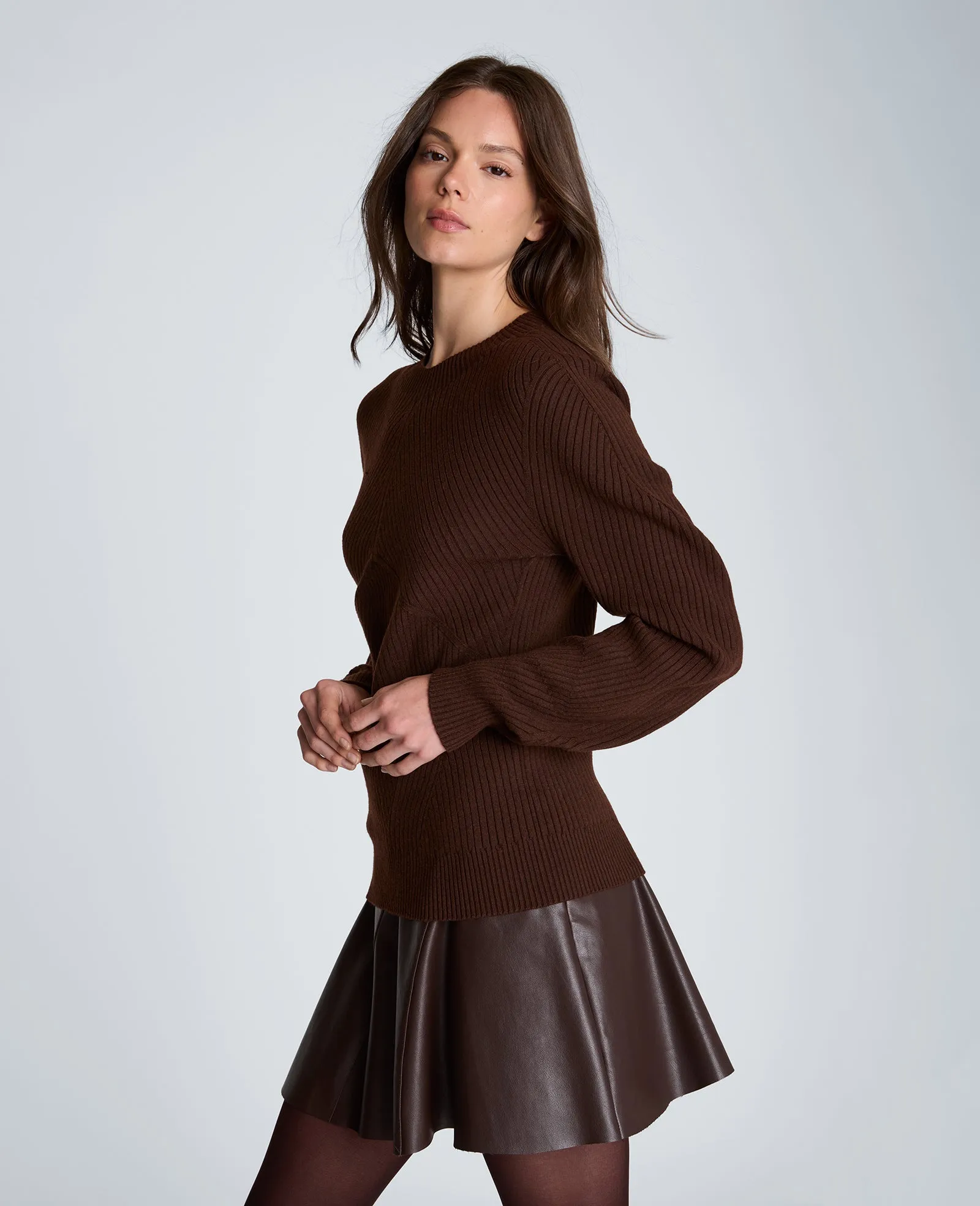 Mock Neck Seamless Traveling Ribbed Sweater sold by Kenneth Cole product image thumbnail 3