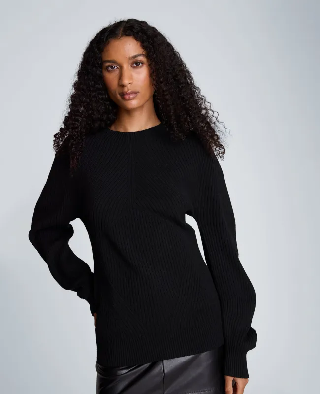 Mock Neck Seamless Traveling Ribbed Sweater made by Kenneth Cole