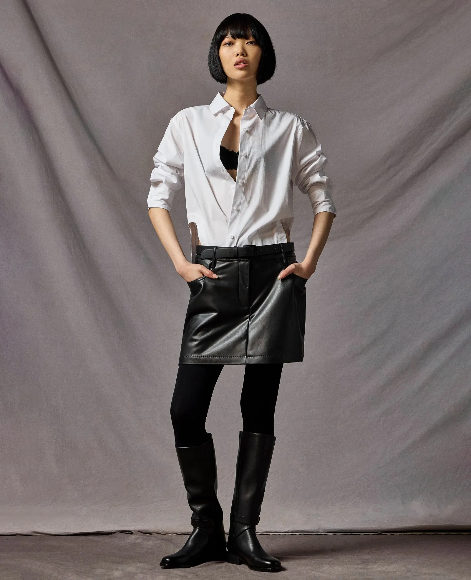 Fly Front Mini Drop Waist Skirt sold by Kenneth Cole product image thumbnail 2