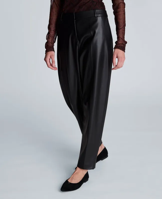 High Rise Fly Front Barrel Leg Pants made by Kenneth Cole