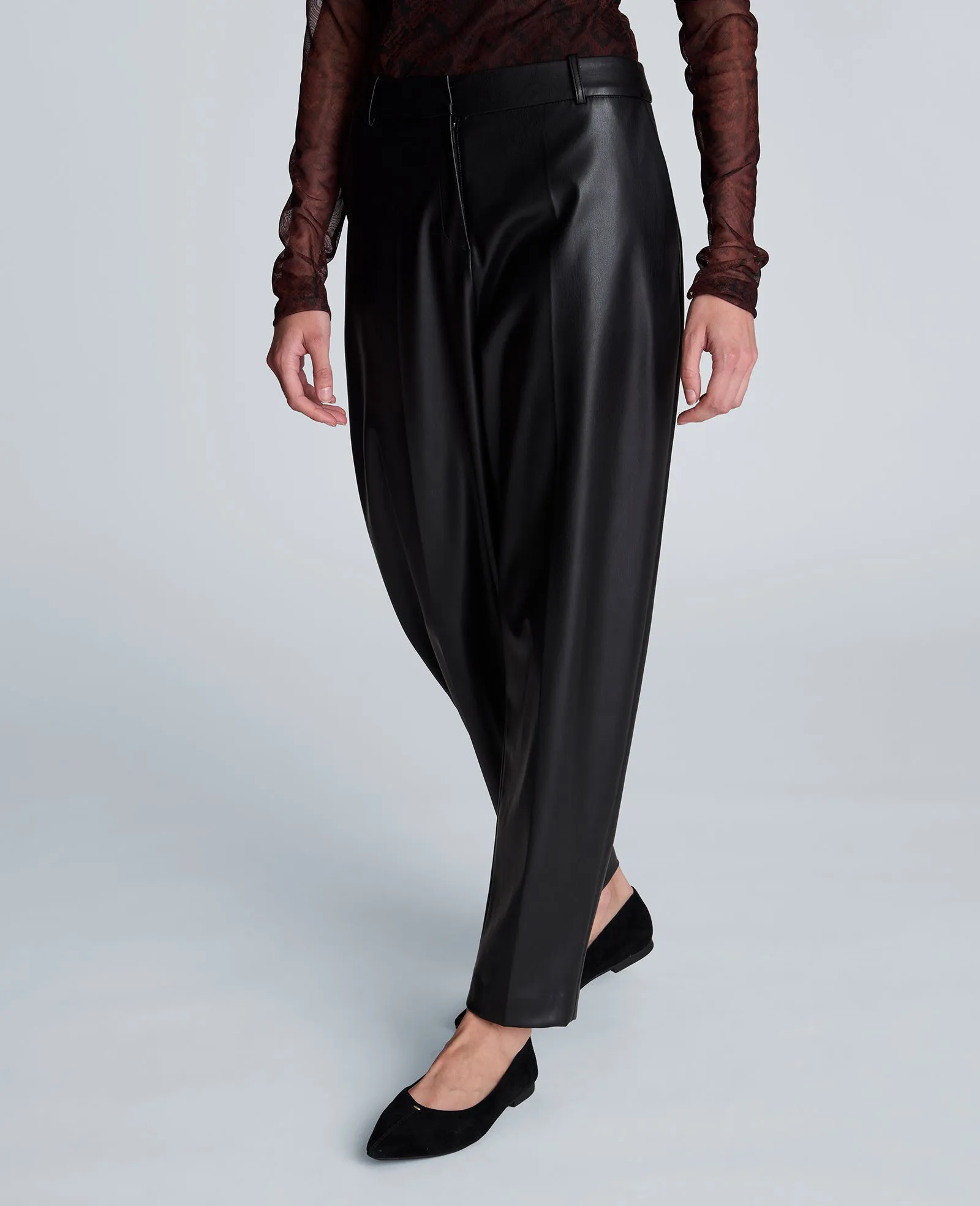 High Rise Fly Front Barrel Leg Pants sold by Kenneth Cole