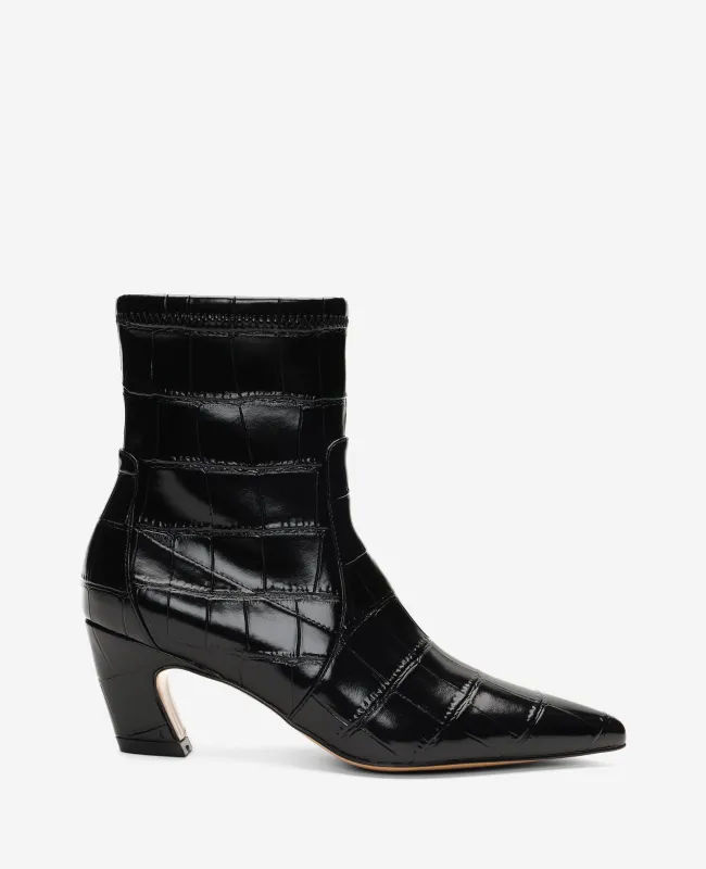 Odelle Embossed Croco Side Zip Point Toe Boot made by Kenneth Cole