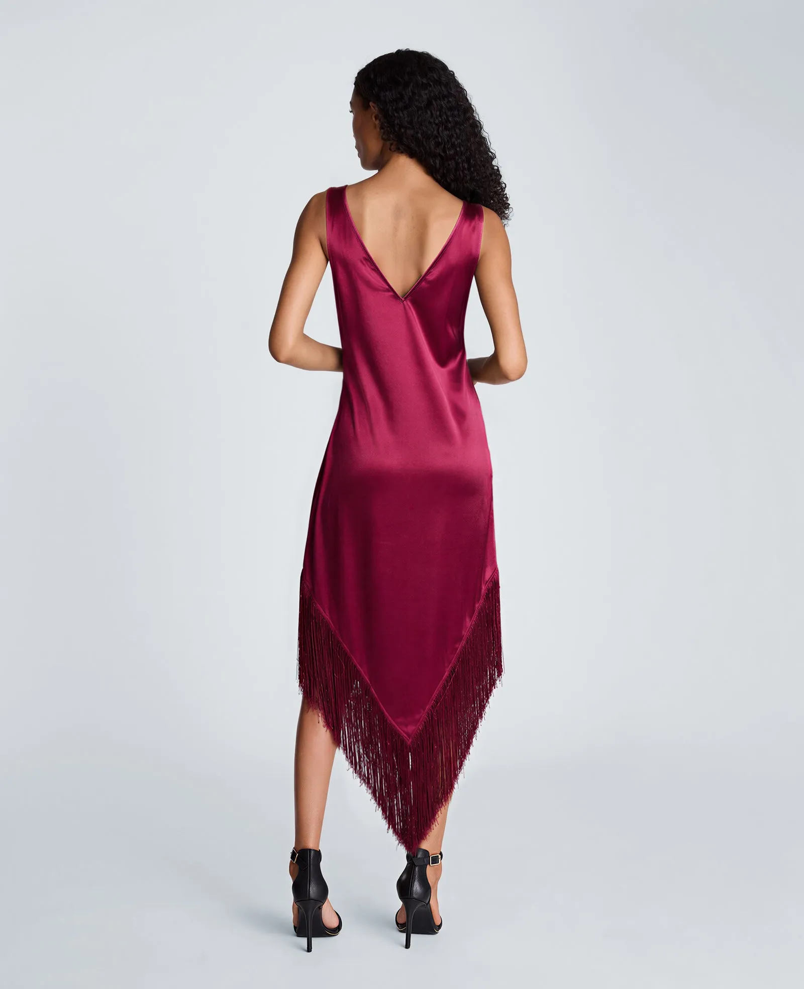 Fringed Hem Liquid Satin Midi Dress sold by Kenneth Cole product image thumbnail 2