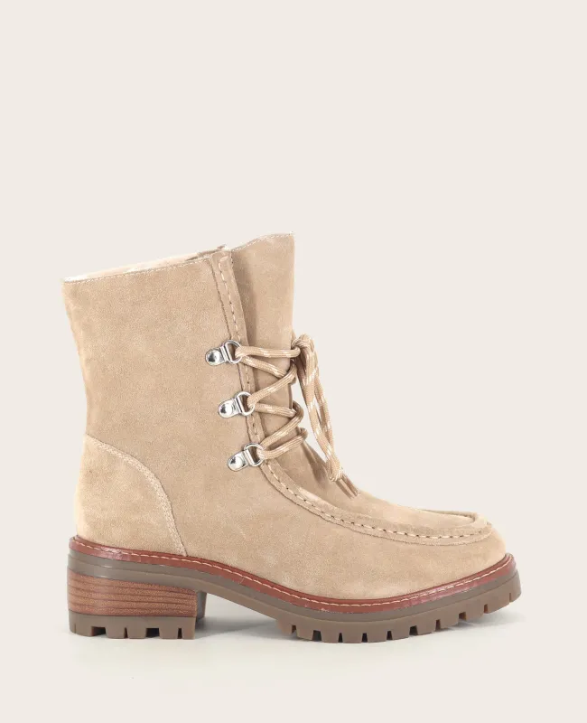 GENTLE SOULS - Bliss Suede Lace Up Lug Boot made by Kenneth Cole