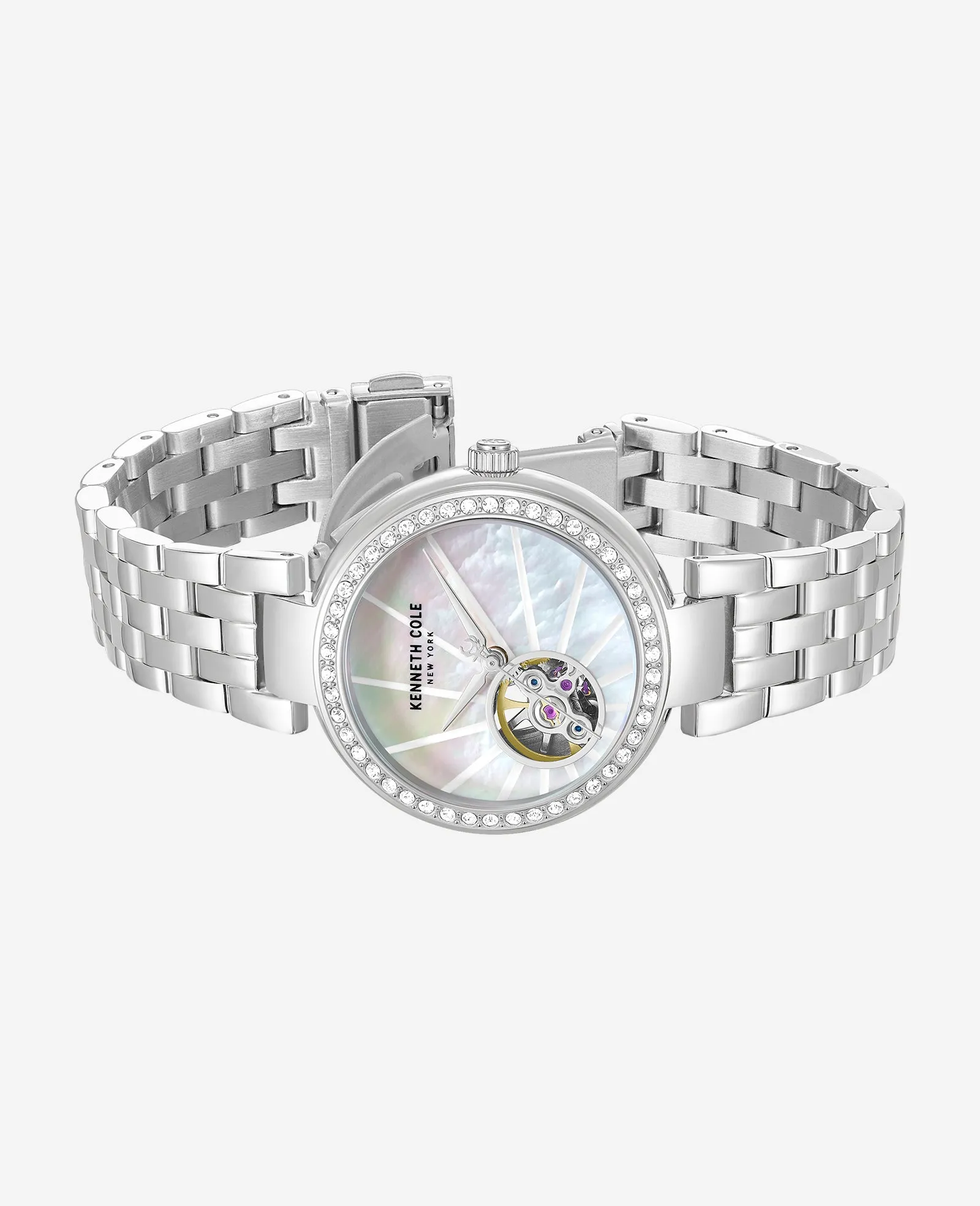 Open Heart Automatic Crystal Lined MOP Dial Bracelet Watch sold by Kenneth Cole product image thumbnail 3