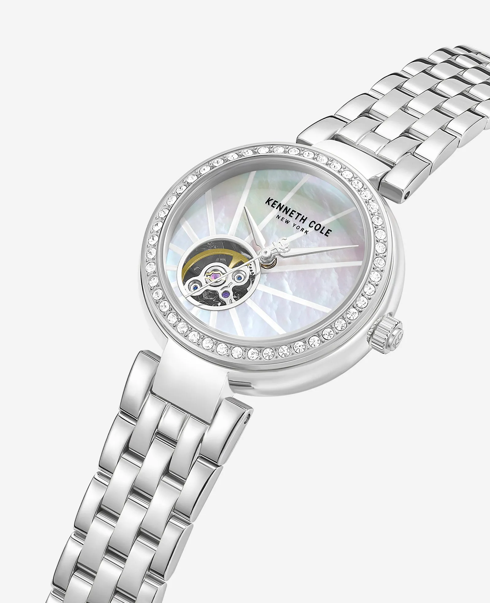 Open Heart Automatic Crystal Lined MOP Dial Bracelet Watch sold by Kenneth Cole product image thumbnail 2