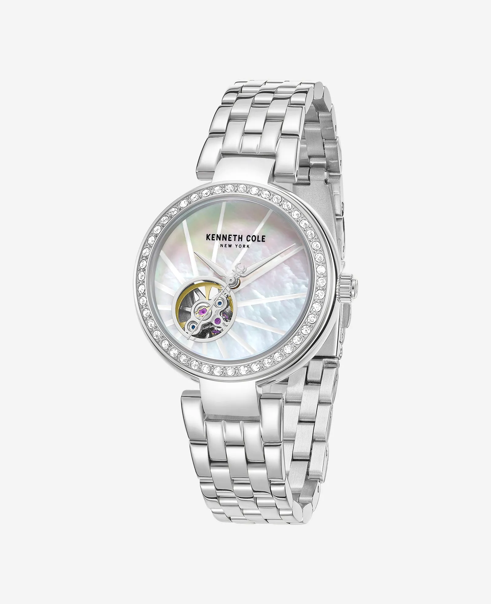 Open Heart Automatic Crystal Lined MOP Dial Bracelet Watch sold by Kenneth Cole product image thumbnail 5