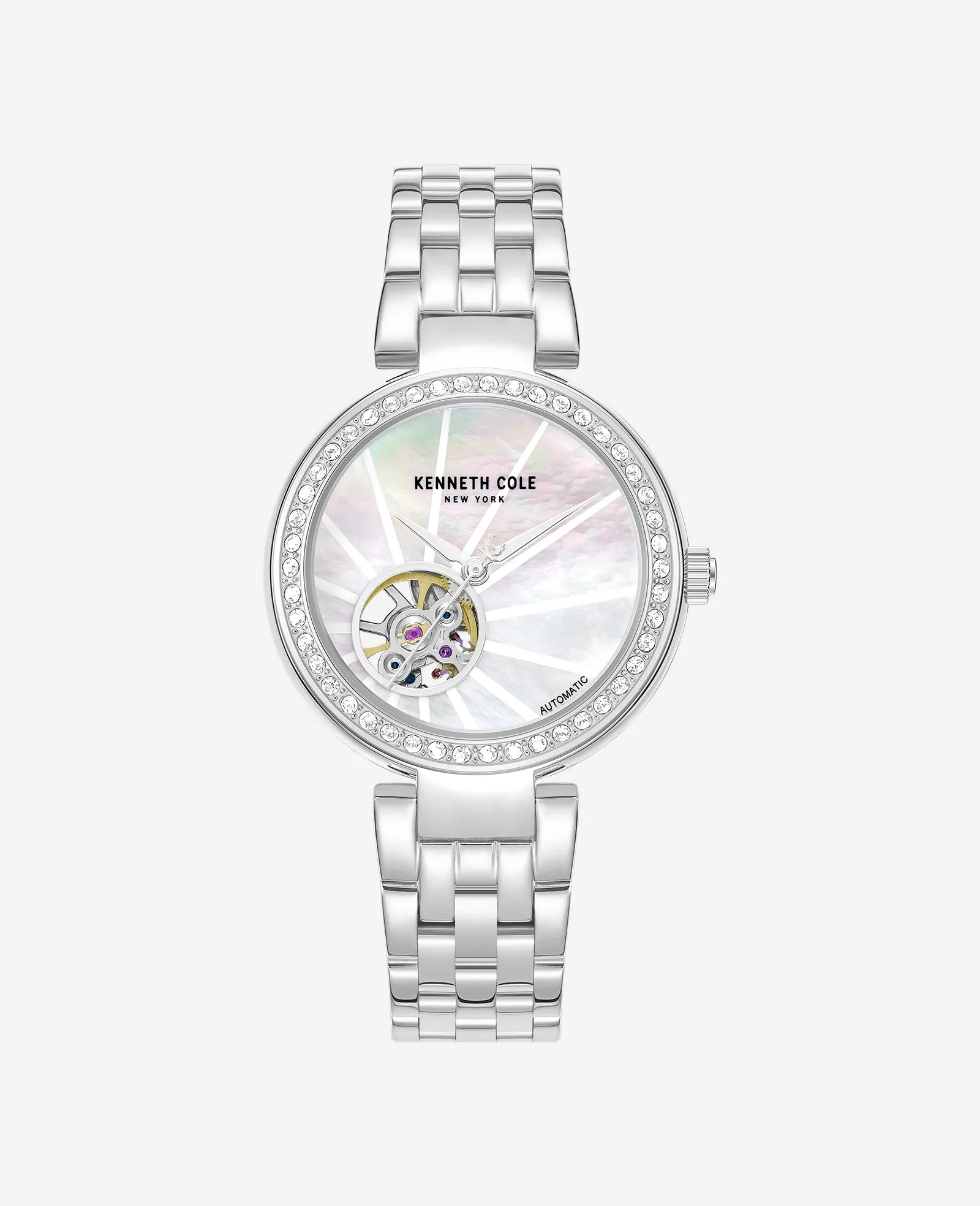 Open Heart Automatic Crystal Lined MOP Dial Bracelet Watch sold by Kenneth Cole