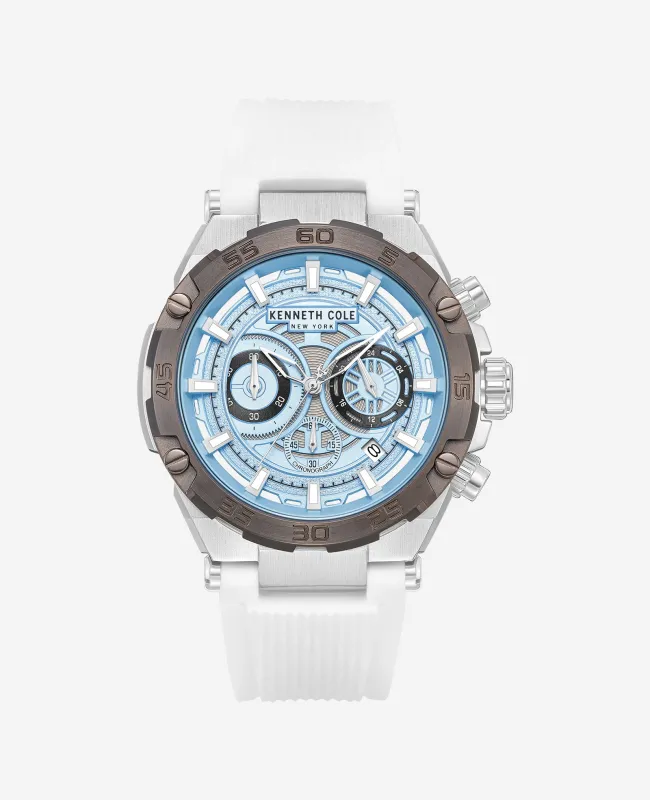 Chronograph Sport Silicone Strap Watch made by Kenneth Cole
