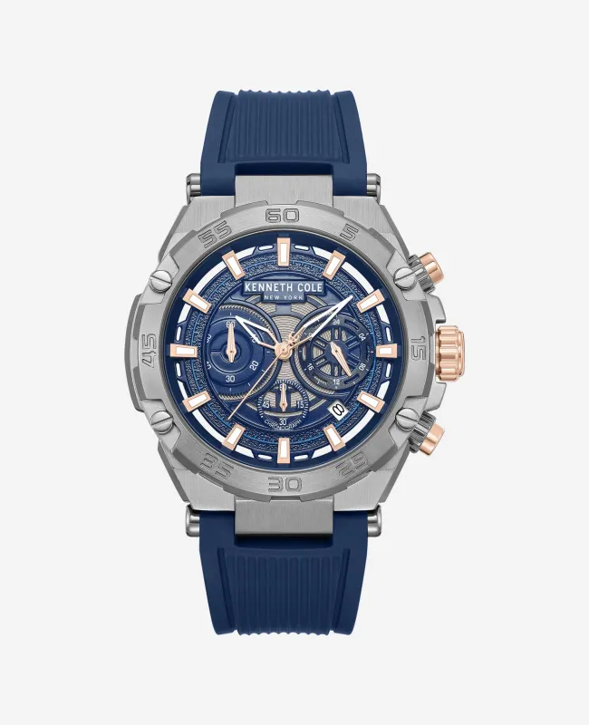 Chronograph Sport Silicone Strap Watch made by Kenneth Cole