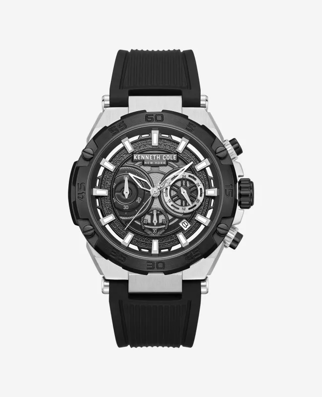 Chronograph Sport Silicone Strap Watch made by Kenneth Cole